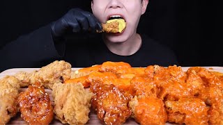 ASMR MUKBANG FRIED CHICKEN with SPICY SAUCE [upl. by Adiell256]