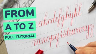 Calligraphy Alphabet For Beginners  a to z With Brush Pen Tutorial [upl. by Swirsky]