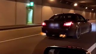 BMW M5 E60 V10 Supercharger 360kmh Autobahn amp Tunnel SOUND [upl. by Llemert]