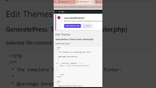 Using the WordPress theme editor in wordpress shorts wordpress [upl. by Sigismund]