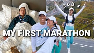 MY FIRST MARATHON Race Day Experience  Sub 4 Hour Marathon [upl. by Aural]