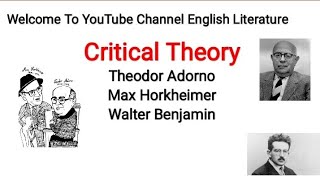 Theodor Adorno  Walter Benjamin  Max Horkheimer Critical Theorists Frankfurt  Critical Theory [upl. by Uhej]