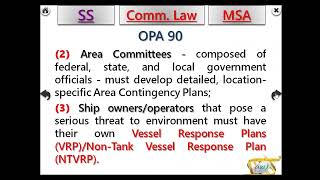 Marine Law  OPA 90  CHIEF MATE MMD EXAM PHASE 2 [upl. by Ranice45]