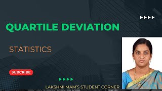 QUARTILE DEVIATION INDIVIDUAL SERIES Explained in Tamil [upl. by Angil]