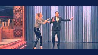 Its a walk off Gisele passes model torch to Jimmy Fallon [upl. by Ramahs]