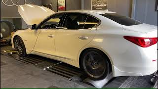 Q50 Redsport dyno w JB4 only [upl. by Yenittirb]