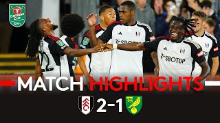 HIGHLIGHTS  Fulham 21 Norwich  Iwobi Shines as Fulham Progress in Cup 🏆 [upl. by Yellac]