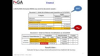 Taux damortissement dune immobilisation  Entreprise MONA [upl. by Cathryn]