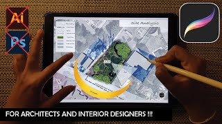 Easy Tutorial   How to create site analysis using iPad on Procreate tutorial architecture art [upl. by Luas]