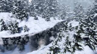 Snowy Forest River  Blender 3D [upl. by Uol]