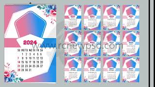 2024 Calendar New Design RC Design PSD [upl. by Neb446]