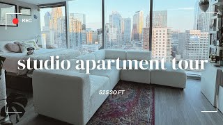 MY STUDIO APARTMENT TOUR  527 sq ft in Uptown Charlotte [upl. by Libys]