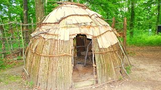 Building the Ultimate Primitive LongTerm Survival Shelter  the Native AmericanStyle Longhouse [upl. by Mclaurin]