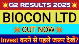 Biocon Q2 Result 2025 🔴 Biocon Result Today 🔴 Biocon Share Latest News 🔴 Biocon Result 🔴Biocon Share [upl. by Irem122]