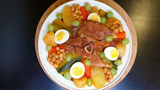 COUSCOUS TRADITIONNEL ALGÉRIEN À LA VIANDE D AGNEAU ET AUX LEGUMES [upl. by Matejka]