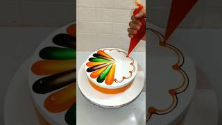 1kg Orange Cake Design  Mix Colour Cake Decorating shortsfeed shortvideo shorts trending food [upl. by Leirbma]