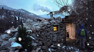 A man is restoring a stone hut in the mountains Spends the night alone Without words [upl. by Yeffej872]