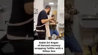 Rabbi Kogan wraps Tefilin 🥹 [upl. by Auqinat]