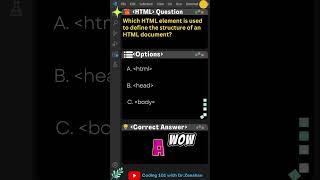 HTML Coding 101 Which HTML element is used to define the structure of an HTML document css [upl. by Rivers]