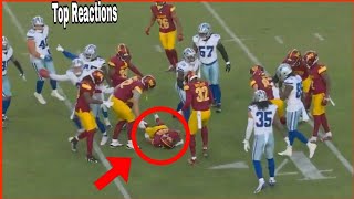 Austin Ekeler injury 🔴 Austin Ekeler hospitalized after scary hit in Cowboys vs Commanders game [upl. by Gregory303]