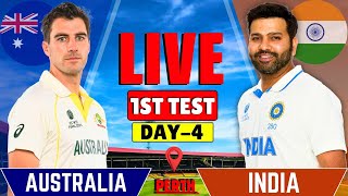 India vs Australia 1st Test Day 4  IND vs AUS Live Match  Live Cricket Match Today  Session 2 [upl. by Reider]