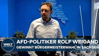 SACHSEN AfDPolitiker Rolf Weigard siegt bei Bürgermeisterwahl in Großschirma [upl. by Edlun]