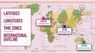 Latitudes Longitudes Time Zones amp International Dateline [upl. by Carlile700]