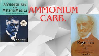 Ammonium carbfrom Allens keynotes and Bogers synoptic key Ammonium carbhomoeopathic medicine [upl. by Eilasor]