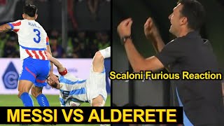 Scaloni Furious Reaction After MESSI Received Dangerous Tackle From Paraguays Player  Messi News [upl. by Anitsenre]