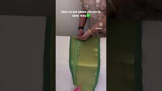 How to set pallu pleats or saree pleats✅ trendingshorts trending shorts [upl. by Pyszka]