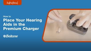 How to Place the Hearing Aid in the Premium Charger  Beltone [upl. by Sallee]