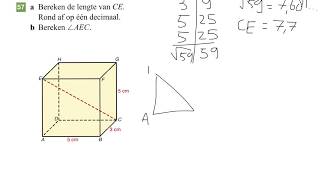 Zijde en hoek berekenen in een ruimtefiguur [upl. by Laural]