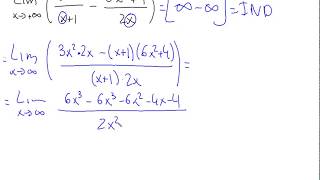 Calculo de limite Indeterminación infinito menos infinito resta fracciones [upl. by Michaele359]