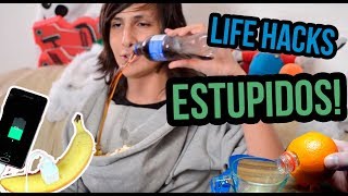 Probando Life hacks ESTUPIDOS [upl. by Nylarak626]