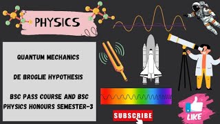 De broglie hypothesis for bsc pass course and bsc physics honours semester3 [upl. by Oby]