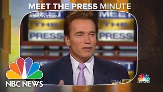 Meet the Press Minute Arnold Schwarzenegger explains how acting helped him as governor in ‘04 [upl. by Der]