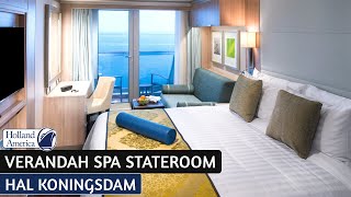 HAL Koningsdam  Spa Verandah Stateroom Full Tour amp Review 4K  Holland America Line [upl. by Macintyre]