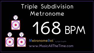 Triple subdivision metronome at 168 BPM MetronomeBot [upl. by Dido]