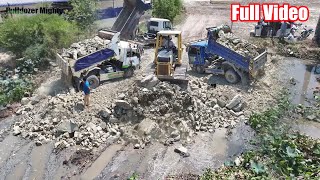 Full Video​​ Filling Up The Land huge Bulldozer KOMATSU D31PX Dump Truck Unloading [upl. by Anih]