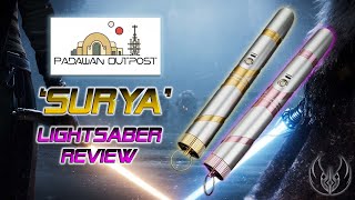 Surya Lightsaber from Padawan Outpost Review [upl. by Zemaj]