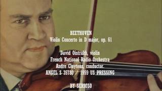 Beethoven Violin Concerto Op 61  David Oistrakh Violin [upl. by Semreh]