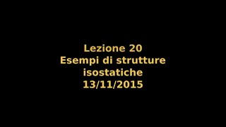 Lezione 20 esempi di strutture isostatiche [upl. by Irrabaj]