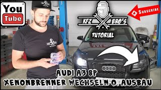 Audi A3 8P Xenon Brenner  Xenon Birne wechseln o Ausbau  Replace Headlight Bulb [upl. by Margareta571]