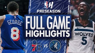 Philadelphia 76ers vs Minnesota Timberwolves  Full Game Highlights  October 11 2024 NBA Preseason [upl. by Ruyle]