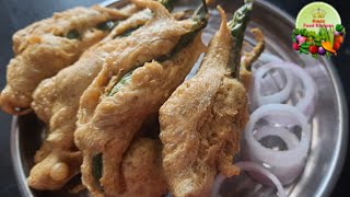 Menasinakai Bajji in Kannada I Mirchi Bajji recipe I How to make Crunchy Mirchi Bajji I [upl. by Marty4]