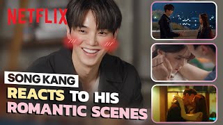 Song Kang reacts to kiss scenes and pickup lines from his own romance dramas ENG SUB [upl. by Yelknirb]