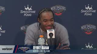 Devonte Graham on BIG Game in Overtime Win  PelicansBucks Postgame [upl. by Nylrad254]