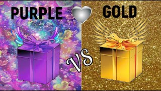 MOR VE ALTINBİRİNİ SEÇ 💜💛CHOOSE YOUR GIFTPURPLE VS GOLD [upl. by Dewitt]