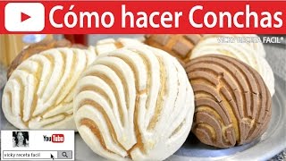 CÓMO HACER CONCHAS  VickyRecetaFacil [upl. by Rebm77]