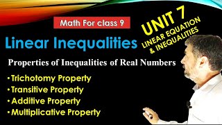 Properties of Inequalities of Real Numbers Mathematics for class 9 [upl. by Doug]